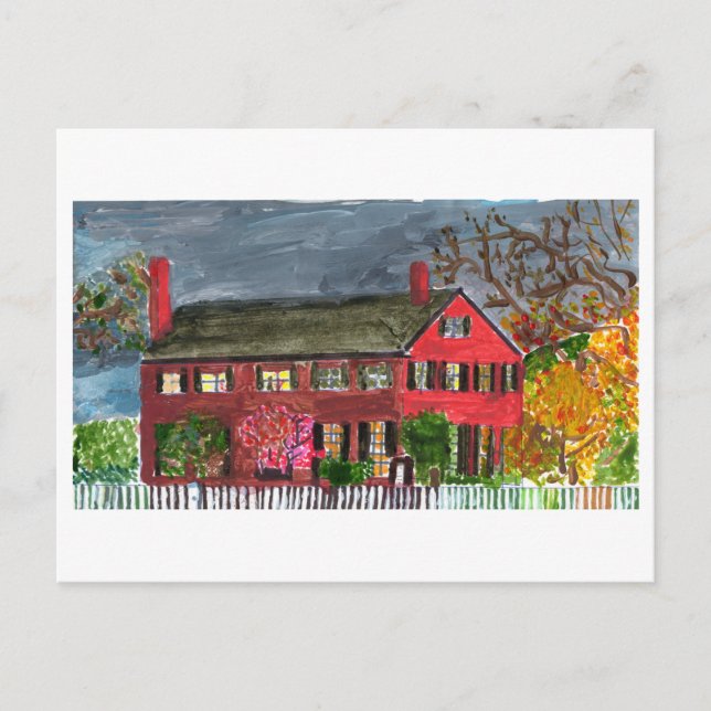 Cartão Postal Cartão-postal vermelho de boas vindas (Frente)