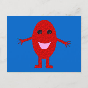 Cartão Postal Cartão-postal vermelho feliz