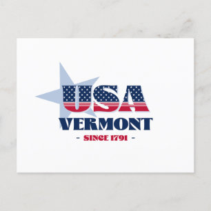 Cartão Postal Cartão-postal Vermont em vermelho, branco e azul