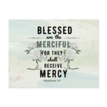 Cartão-postal Verso de Bíblia do Matthew 5:7
