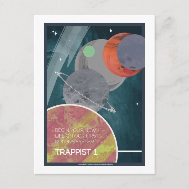 Cartão Postal Cartão-postal Viagem de Espaço - Trappist 1 (Frente)