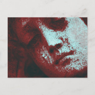 Cartão Postal Cartão-postal Vintage Angelic Statue Face Grunge.
