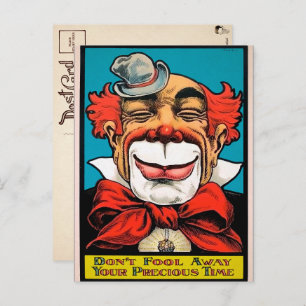 Cartão Postal Cartão-postal Vintage Clown Art