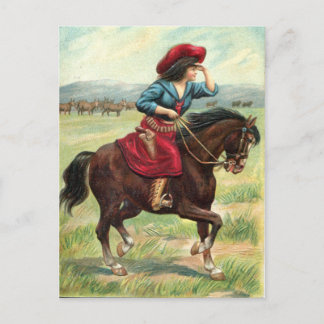 Cartão Postal Cartão-postal Vintage Cowgirl