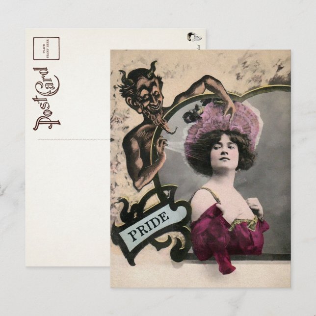 Cartão Postal Cartão-postal Vintage Deadly Sin Pride  (Frente/Verso)
