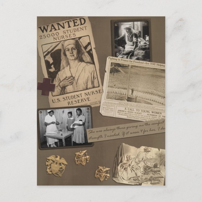 Cartão Postal Cartão-postal Vintage "Enfermagem" (Frente)