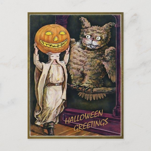 Cartão Postal Cartão-postal Vintage Halloween (Frente)