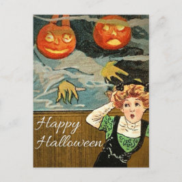 Cartão Postal Cartão-postal Vintage Halloween para mulheres assu