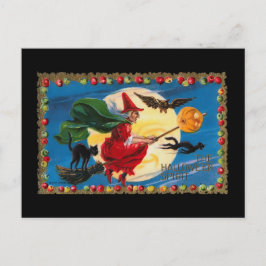 Cartão Postal Cartão-postal Vintage Halloween Spirit Witold