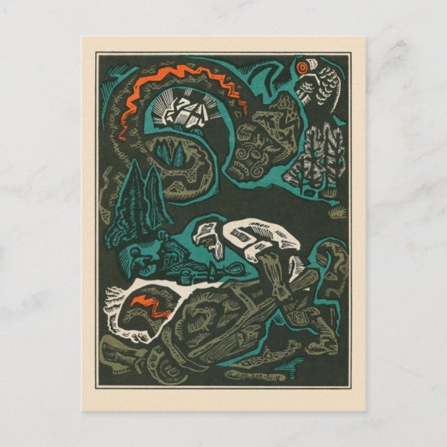 Cartão Postal Cartão-postal Vintage Illustration (Frente)