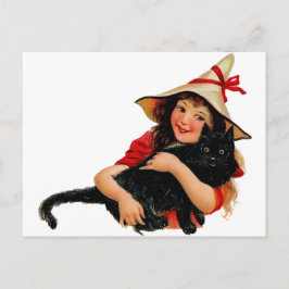 Cartão Postal Cartão-postal Vintage Little Wity and Cat