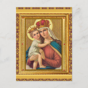 Cartão Postal Cartão-postal Vintage Madonna e Child Christmas