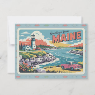 Cartão Postal Cartão-postal Vintage Maine Saudações do Maine