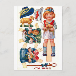 Cartão Postal Cartão-postal Vintage Paperdoll Little Bo