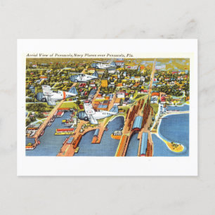 Cartão Postal Cartão-postal Vintage Pensacola com Planos de Mari