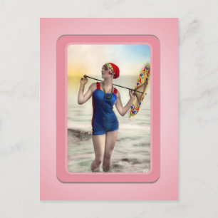 Cartão Postal Cartão-postal Vintage Sun Bather Beach Babes