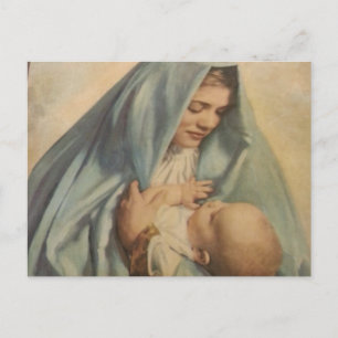 Cartão Postal Cartão-postal Virgem Maria e Bebê Jesus