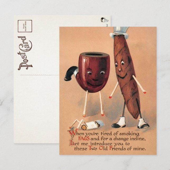 Cartão Postal Cartão-postal vitoriano para fumagem de ímpar  (Frente/Verso)