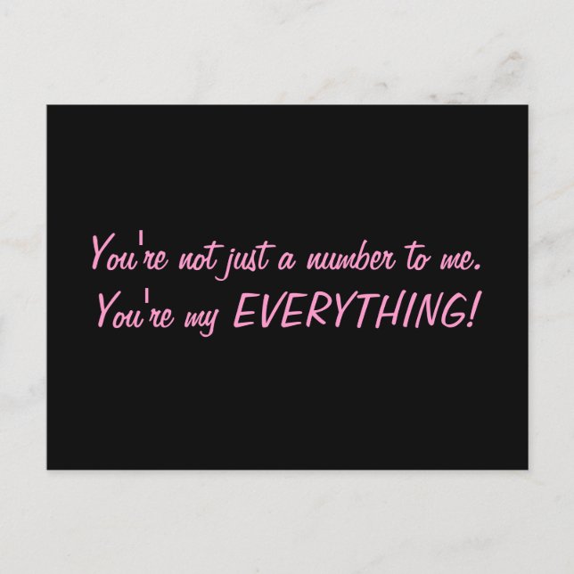 Cartão Postal Cartão-postal "Você não é apenas um número para mi (Frente)