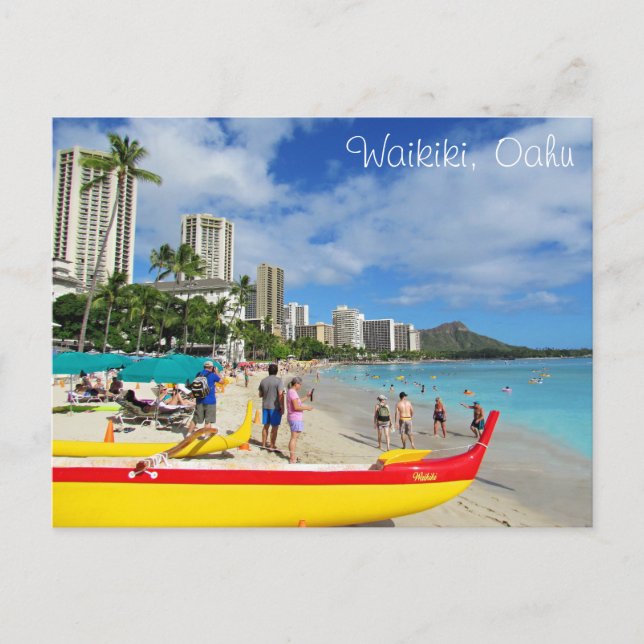 Cartão Postal Cartão-postal Waikiki, Oahu, Havaí (Frente)
