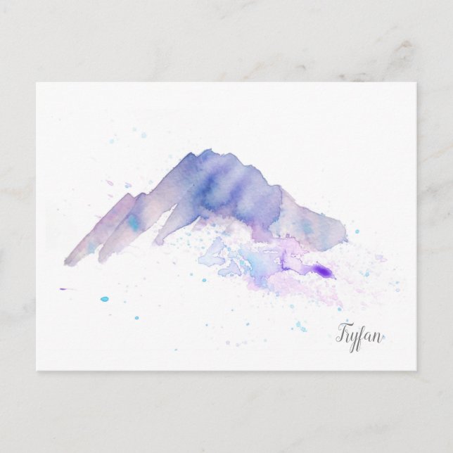 Cartão Postal Cartão-postal Watercolor Mountain - Tryfan (Frente)