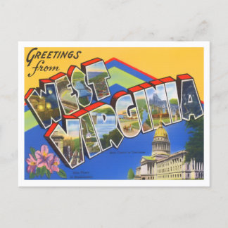 Cartão Postal Cartão-postal West Virginia Vintage Big Letters