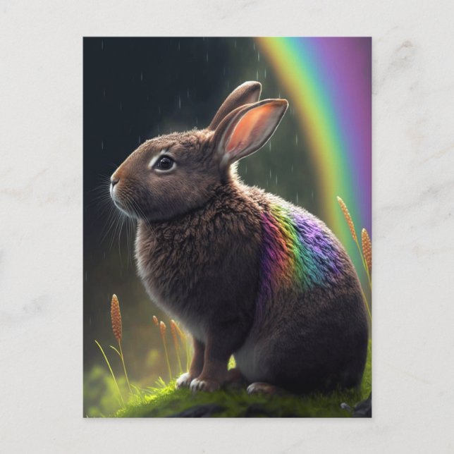Cartão Postal Cartão-postal Wild Rainbow Rabbit (Frente)