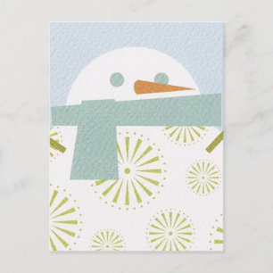 Cartão Postal Cartão-postal Winter Snowman