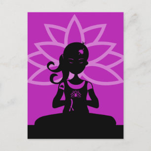 Cartão Postal Cartão-postal Yoga Silhouette
