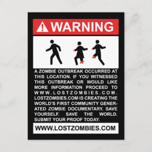 Cartão Postal Cartão-postal Zombie de Alerta
