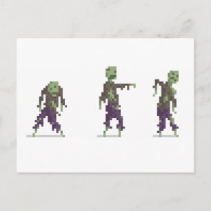 Cartão Postal Cartão-postal Zombie Pixel de Arte de 8 Bits