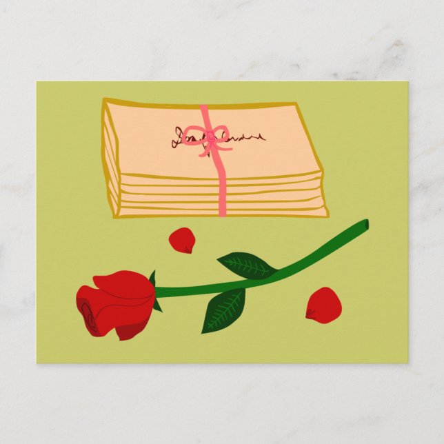 Cartão Postal Cartas de Amor Românticas (Frente)