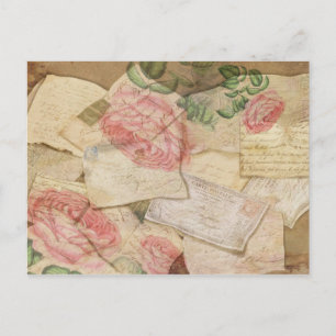Cartão Postal Cartas de Posto e Letras Francesas Vintage