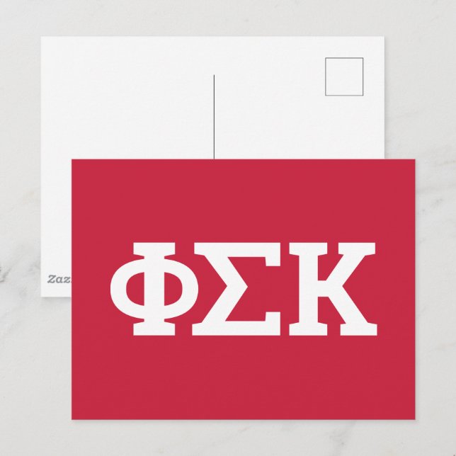 Cartão Postal Cartas Phi Sigma Kappa (Frente/Verso)