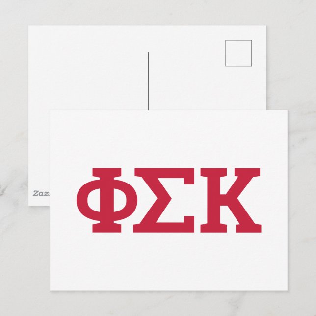 Cartão Postal Cartas Phi Sigma Kappa (Frente/Verso)