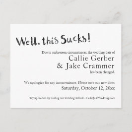 Cartão Postal Cartaz Adiado De Casamento Sucks