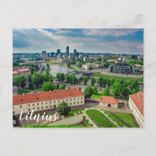 Cartão Postal Cartaz aéreo de Vilnius, Lituânia
