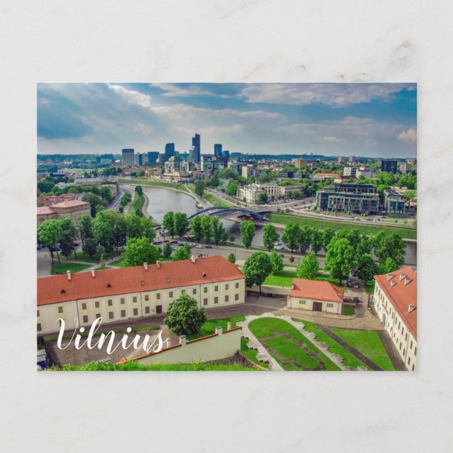 Cartão Postal Cartaz aéreo de Vilnius, Lituânia (Frente)