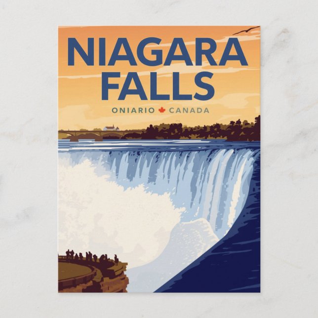 Cartão Postal Cartaz Antigo da Cachoeira de Niagara (Frente)