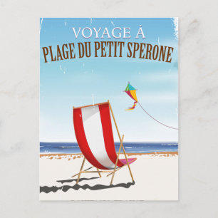 Cartão Postal Cartaz antigo da Praia do Petit Sperone, França