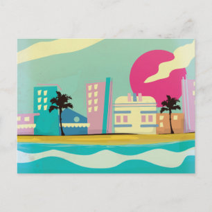 Cartão Postal Cartaz Antigo de Miami dos anos 80