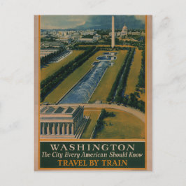 Cartão Postal Cartaz Antigo de Viagens de Washington DC