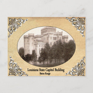 Cartão Postal Cartaz antigo do Capitólio Estadual Louisiana
