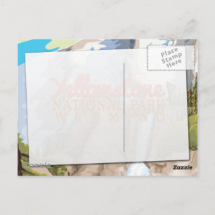 Cartão Postal Cartaz Antigo do Parque Nacional de Yellowstone