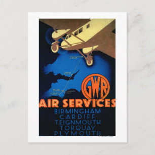 Cartão Postal Cartaz Antigo GWR Air Services Europa