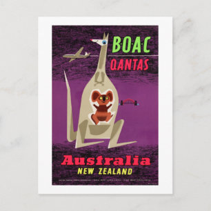 Cartão Postal Cartaz Antigo Restaurado Austrália Nova Zelândia