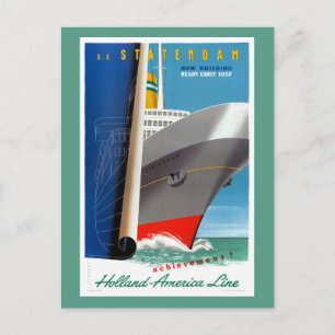 Cartão Postal Cartaz Antigo S.S. Statendam Holanda