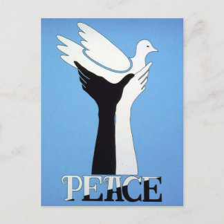 Cartão Postal Cartaz artístico antigo da Peace 1960