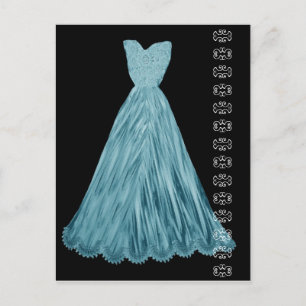 Cartão Postal Cartaz azul turquesa com destaque para o espaço