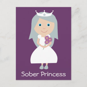 Cartão Postal Cartaz bonito Púrpura Sober Princess